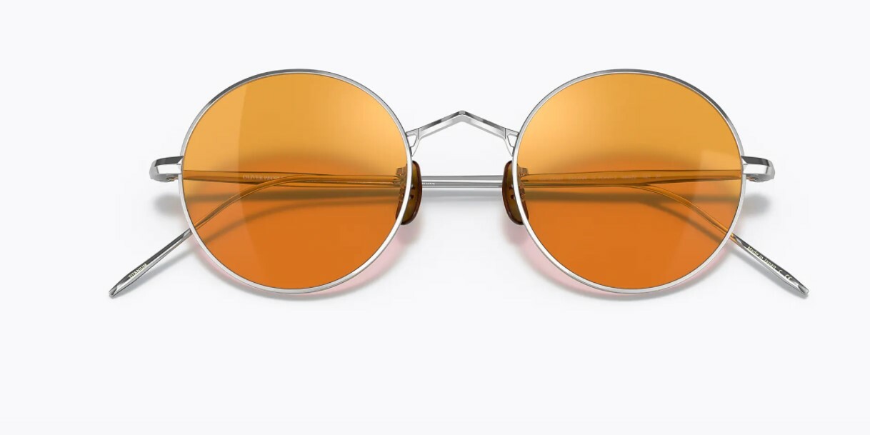 Pre-owned Oliver Peoples 0ov1293st G. Ponti-3 5254n9 Brushed Chrome Polarized Sunglasses In Brown