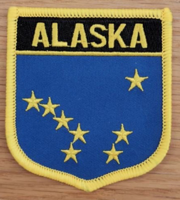 Alaska AK US State USA Shield Country Flag Embroidered PATCH Badge P1