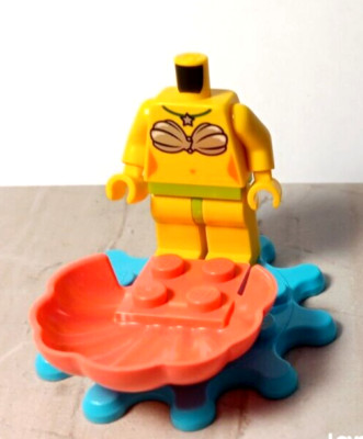 New LEGO Coral Clam Shell Water Splash Plate Add Your Head Bikini Torso & Legs