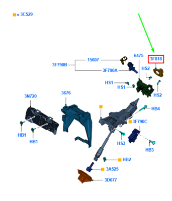 FORD KUGA MK1 C394 Steering Wheel Rotation Sensor 1525810 NEW  
