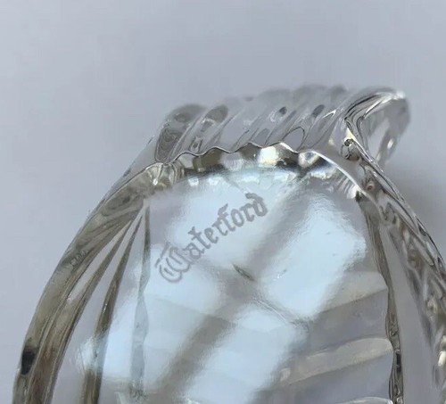 Vintage Signed WATERFORD Crystal Seated Sparrow Bird Figurine Paperweight MINTY