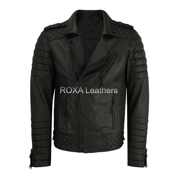 【送料&関税込】Golden  Shiny Black Sheepskin Biker Jac Marzz Store Mens Yellow Black Biker Leather Jacket-Geniune
