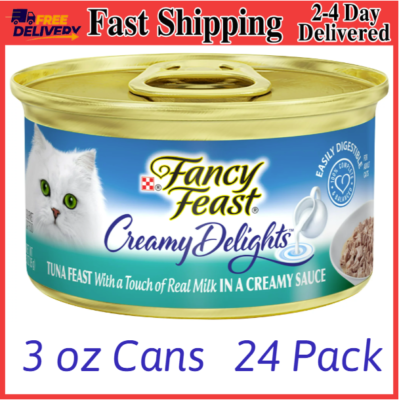 Purina Fancy Feast Creamy Delight Wet Cat Food Tuna Milk 3 oz
