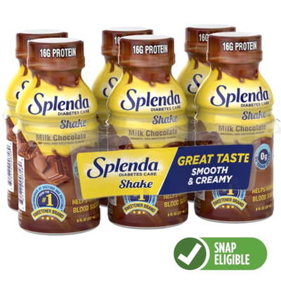 Splenda Diabetes Care Shake Milk Chocolate 8oz Meal Replacement 6ct NEW
