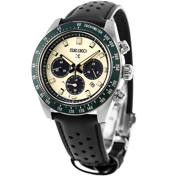 Pre-owned Seiko Prospex Sbdl115 Speedtimer Sport Solar Chronograph Watch Gold Dial 41.4mm