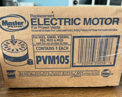 PVM105 Master Flow Replacement Power Vent Motor for EGV5, ERV4, ERV5, PR-1, PR-2