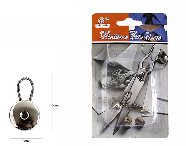 Set 2 Pz Bottone Prolunga Estensione Girovita Aumenta Taglia Pantaloni Metal dfh