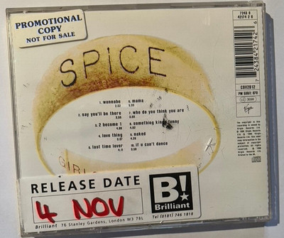 Spice - Spice Girls CD Album (1996) **PROMO COPY** Wannabe 2 Become 1 Mama
