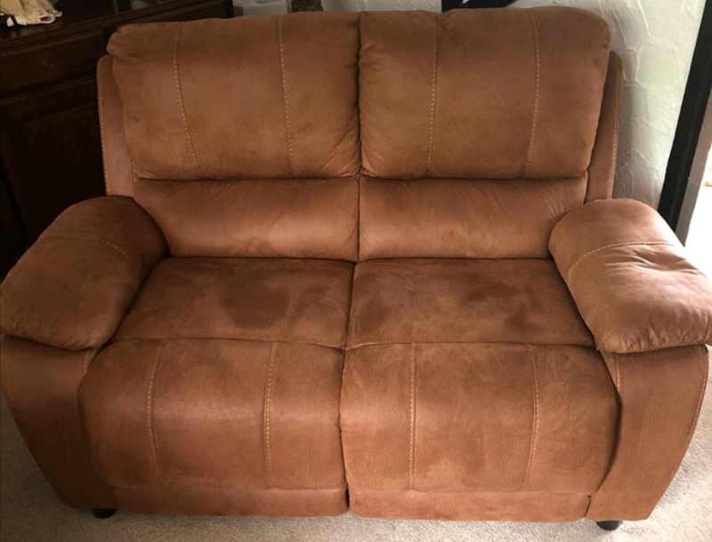 Harvey's X 2 two seater suede recliner sofas in Sunderland, Tyne