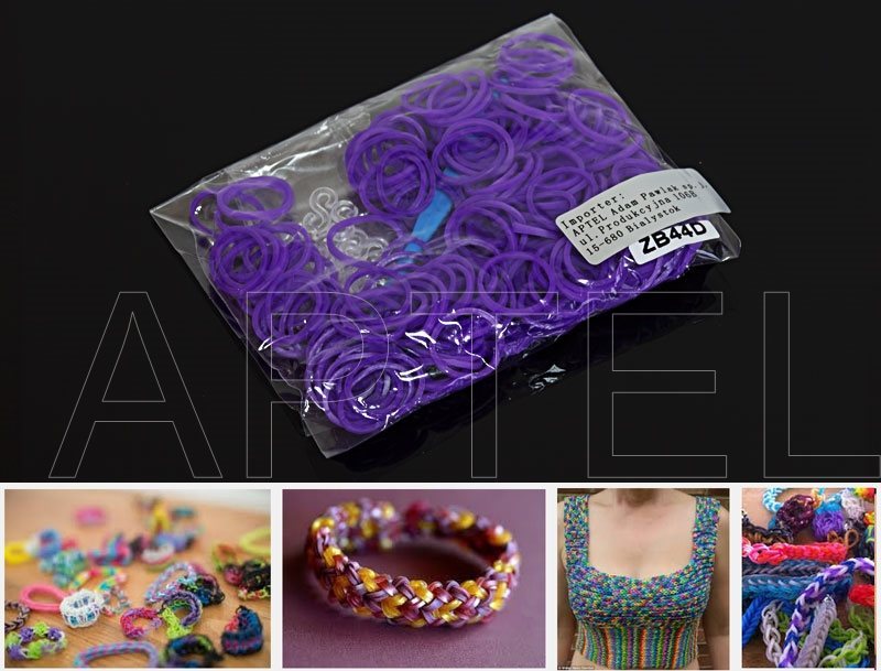 LOOM KIT 200 ELASTICI GOMMA CREAZIONE BRACCIALI COLLANE ANELLI VESTITI VIOLA