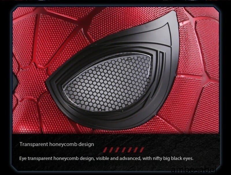 Pre-owned Marvel Comics Iron Spider Helmet Electric Blink Bluetooth Speaker 1:1 Genuine In Red