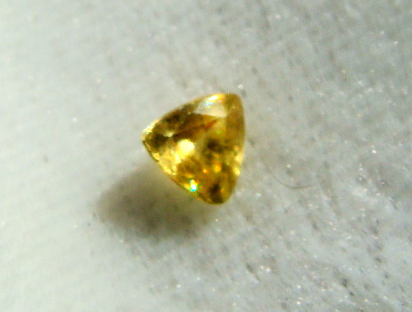 Natural Golden Sphene -Trillion Cut 0.33 Ct - Rare Old Stock