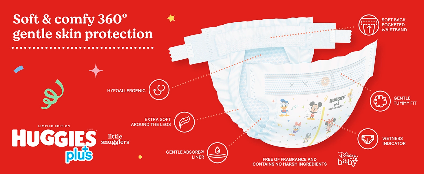 Huggies Plus Diapers Size 2: 12-18lbs, 174ct - Free Shipping - New!