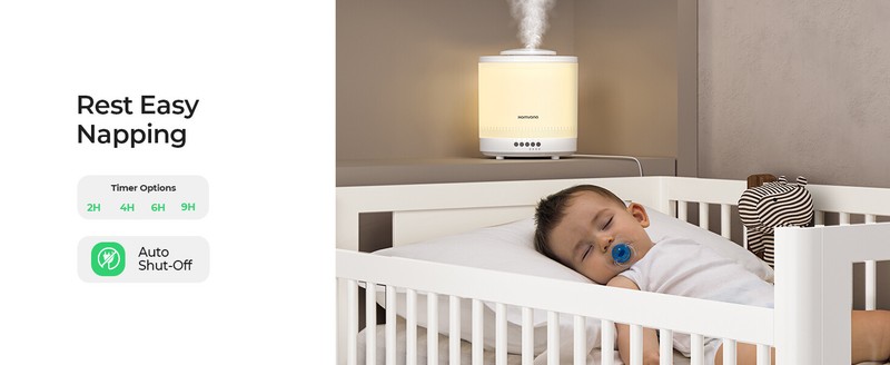 1.8L Cool Mist Top-Fill 360&deg; Rotatable 3-In-1 Humidifier for Nursery Plants Home