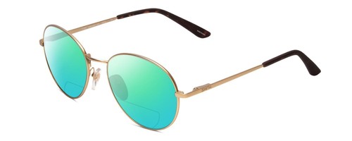 Pre-owned Smith Prep Unisex Round Polarized Bi-focal Sunglasses Matte Gold 53mm 41 Options In Green Mirror