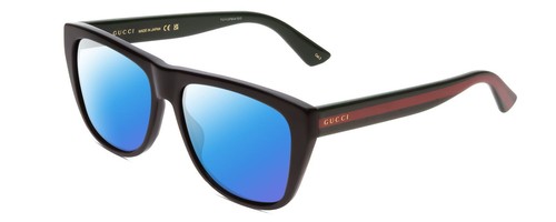 Pre-owned Gucci Gg0926s Mens Retro Polarized Sunglasses In Black Red Green 57 Mm 4 Options In Blue Mirror Polar