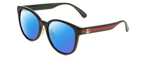 Pre-owned Gucci Gg0854sk Ladies Cateye Polarized Sunglasses Black Red Green 56mm 4 Options In Blue Mirror Polar