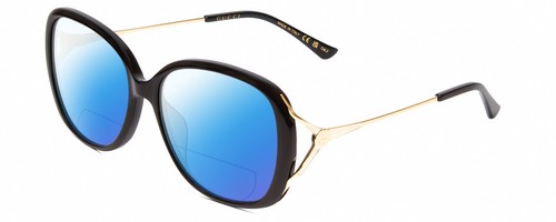 Pre-owned Gucci Gg0649sk Womens Polarized Bifocal Sunglasses In Black/gold 58mm 41 Options In Blue Mirror