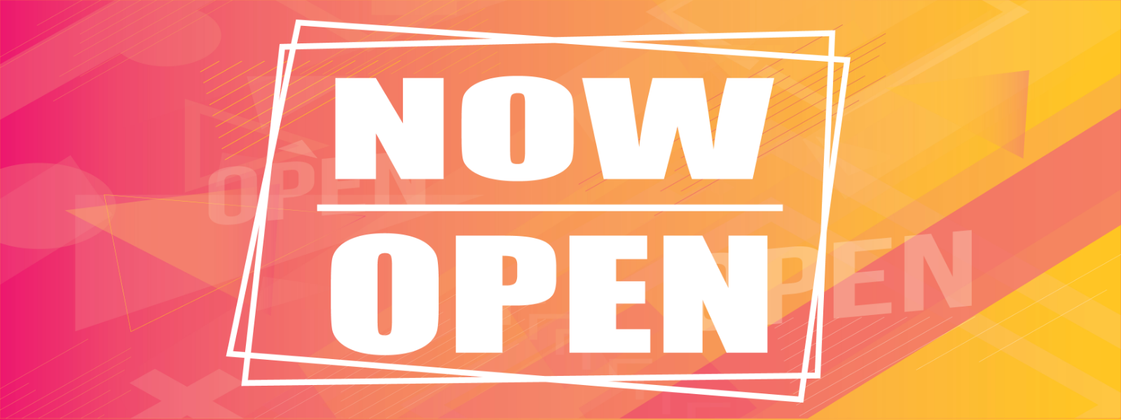 Now Open Banner Welcome Opening Business Vinyl Sign Store