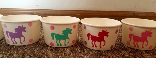 Unicorn party bowls/containersrainbow unicorn birthday party supplies