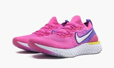 Nike Epic React Flyknit 2 CK0821-600 Women's Shoes Size 6 Laser Fuchsia White