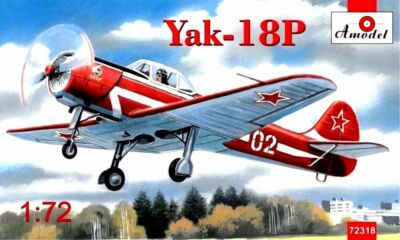 Amodel 72318 Yakovlev Yak-18P Aerobatic Aircraft, 1/72 scale plastic model kit