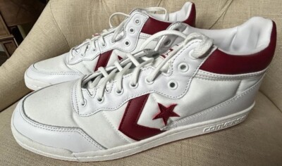 Size 10 - Converse Fastbreak Pro Mid White Enamel Red