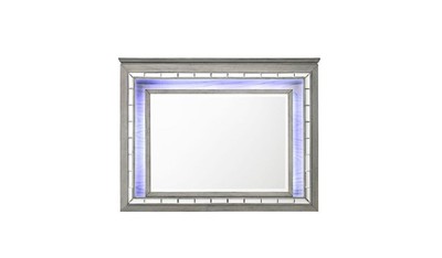 37'' Light Gray Oak Lighted Dresser Mirror