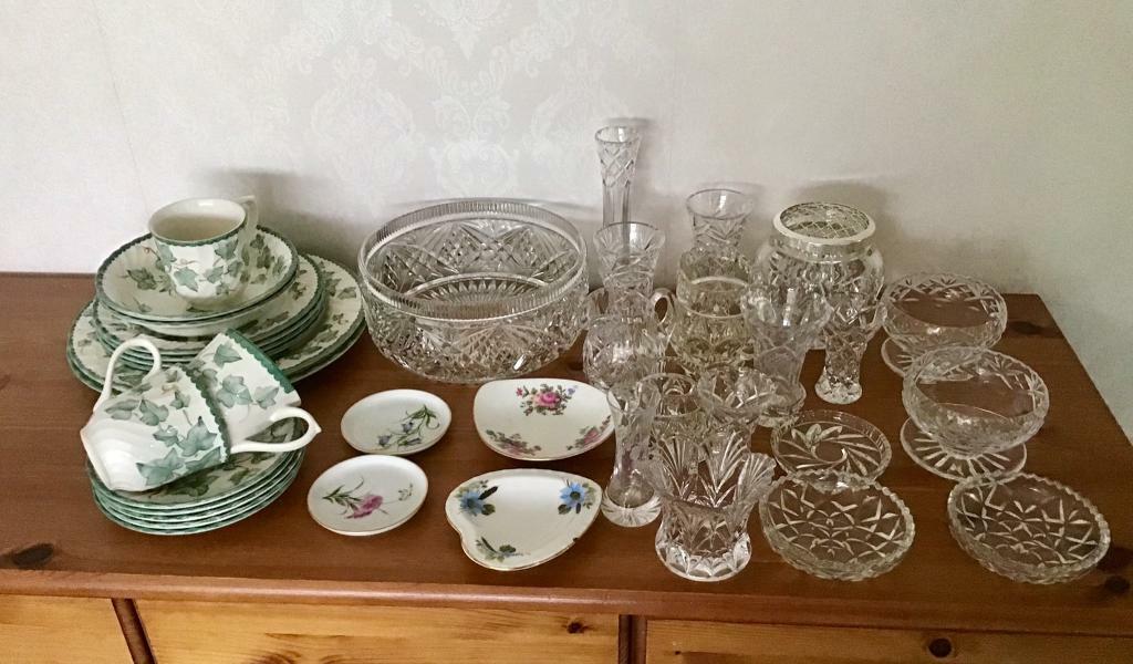Assorted Vintage Glassware and Crockery in Studley, Warwickshire