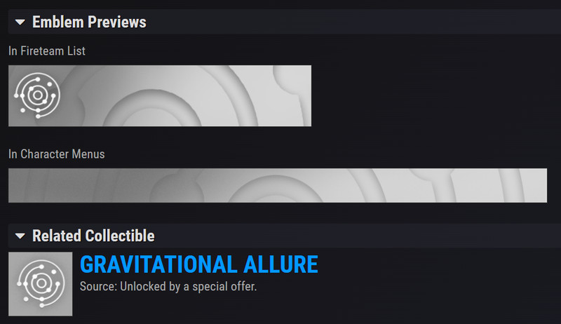 Gravitational Allure Emblem! Fast Delivery! PC/PS/XBOX