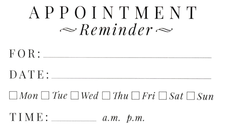 1000 Count Appointment Reminder Cards  Business Grooming Salon Medical