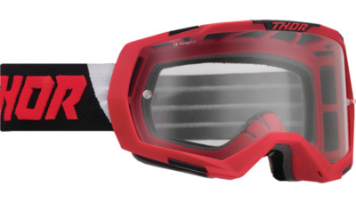 NEW THOR 2601-2800 Regiment Goggles - Red/Black - Clear - MOTORCYCLE/OFFROAD/ATV
