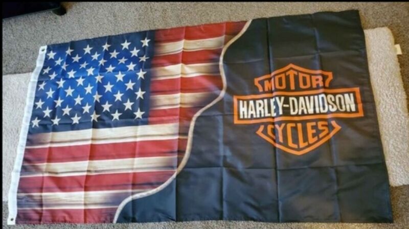 American Flag / Harley Davidson  3 x 5 Flag/Banner     BRAND NEW