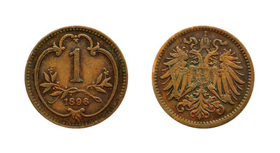1896 1 Heller Austro-Hungarian Monarchy Old Coin   Free Shipping!!!!