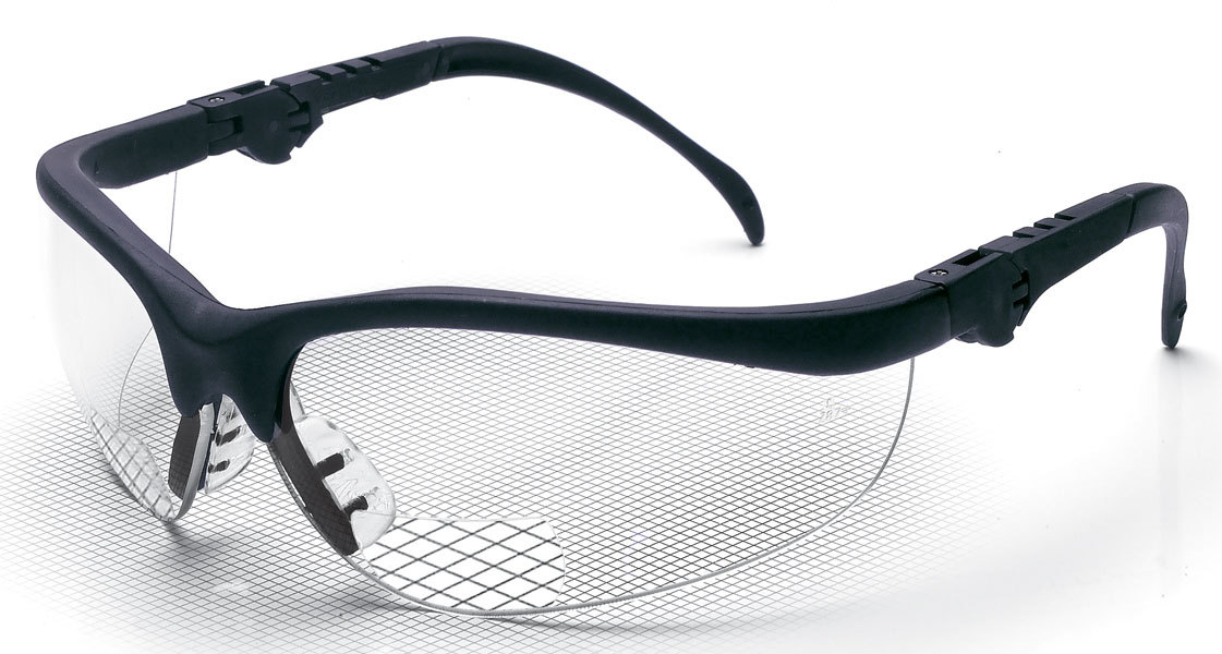 MCR Safety K3H Klondike Plus Magnifier Safety Glasses Clear/Smoke Gray bi-focal