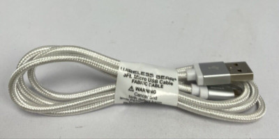 Wireless Gear 3ft Micro USB Cable Fabric Cable - White