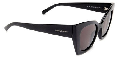 Pre-owned Saint Laurent Sl 552 Sunglasses Black Black Cat Eye 51mm & Authentic