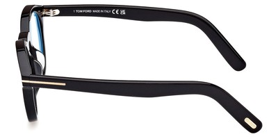 Pre-owned Tom Ford Ft5931-d-b Men Sunglasses Shiny Black 49mm & Authentic In Blue Filter