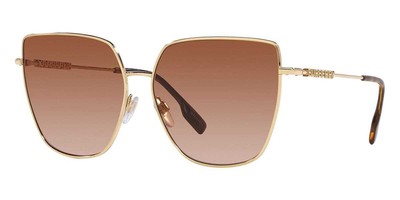 BURBERRY 0BE3143 110913 Sunglasses Light Gold Frame Brown Gradient Lenses 61 Mm