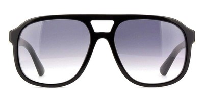 Pre-owned Gucci Gg1188s 002 Sunglasses Black Frame Grey Gradient Lenses 58mm In Gray