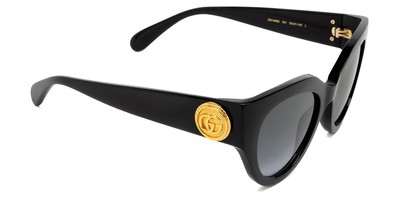 Pre-owned Gucci Gg1408s Sunglasses Women Black / Gray Gradient 52mm 100% Authentic
