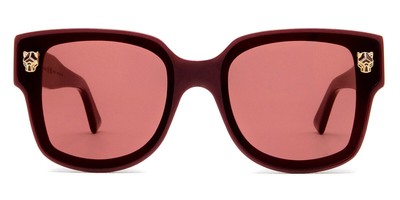 Pre-owned Cartier Ct0357s-004 Burgundy Sunglasses In Red