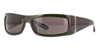 Pre-owned Gucci Gg1492s-001-64 Green Green Grey In Gray