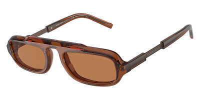 Pre-owned Giorgio Armani Ar8203 Sunglasses Transparent Brown/matte Bronze / Brown