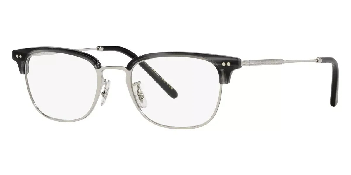 Pre-owned Oliver Peoples Unisex 49mm Silver Charcoal Tortoise Opticals Ov5468-1661-49 In Clear