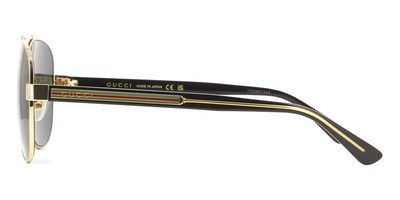 Pre-owned Gucci Gg0528s-006 Aviator Gold In Gray