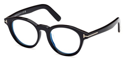 Pre-owned Tom Ford Ft5931-d-b Men Sunglasses Shiny Black 49mm & Authentic In Blue Filter