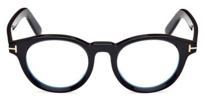 Pre-owned Tom Ford Ft5931-d-b Men Sunglasses Shiny Black 49mm & Authentic In Blue Filter