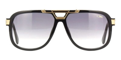 Pre-owned Cazal 8044-001 Black-gold Frame Grey Gradient Lens In Gray