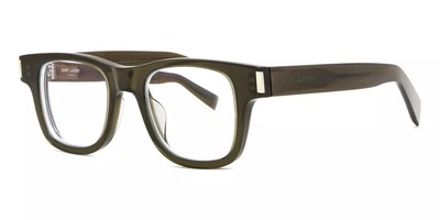 Pre-owned Saint Laurent Yves  Sl-564-opt-007 Green Green Eyeglasses In Clear Lens